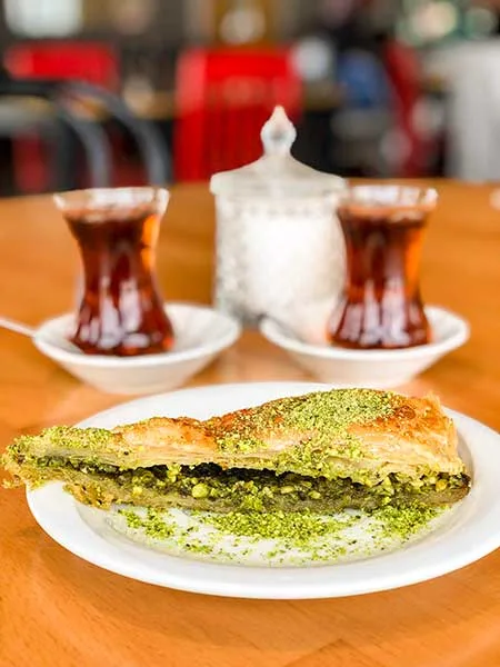 Turkish Tea with Baklava