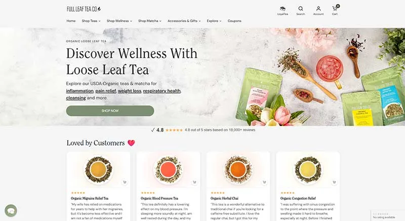Full Leaf Tea Company Online Store